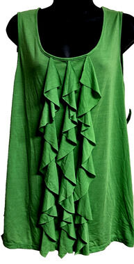 Style & Co Women Tank Top Blouse Size XL Extra Large Ruffle Sleeveless Scoop New